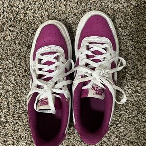 Nike Air Magenta and White Sneakers